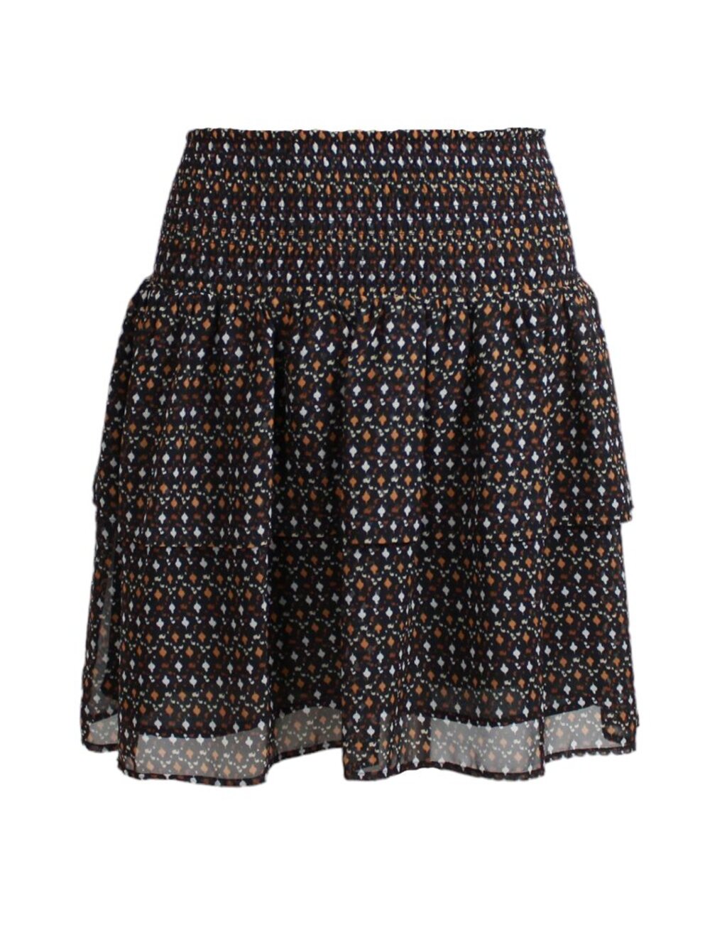 Old Navy Tiered Ruffles Geo-Print Smocked Whimsical Mini Skirt (L)